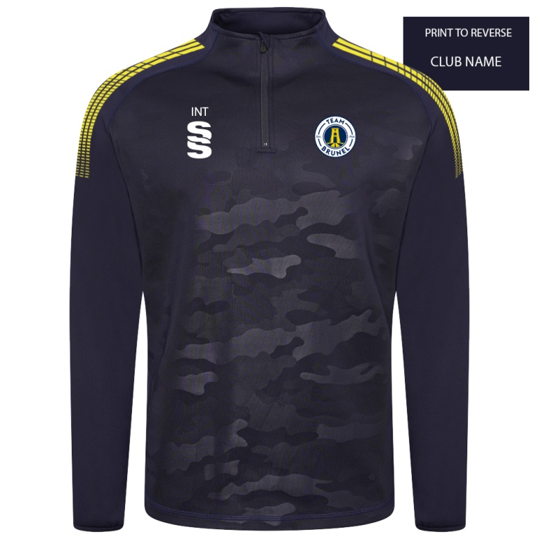 Brunel University - Camo 1/4 Zip Performance Top : Navy