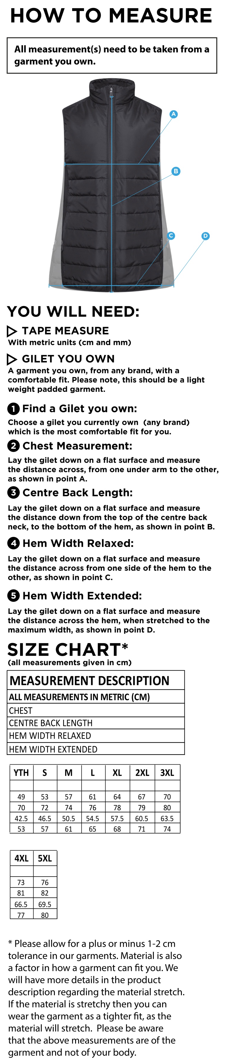 Brunel University - ACTIVE HYBRID JACKET - Size Guide