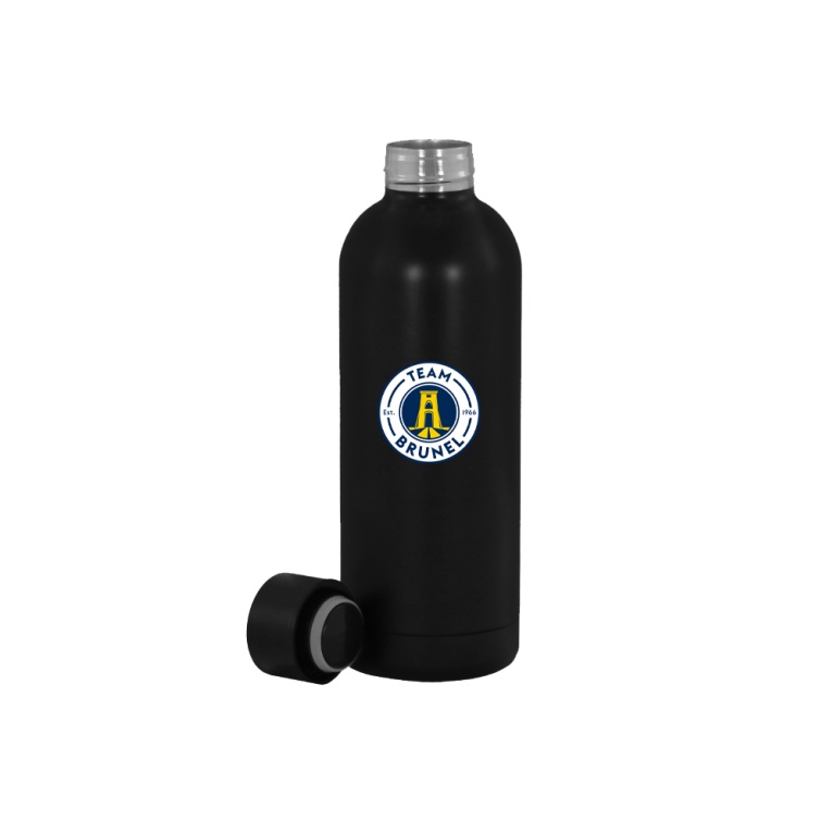 Brunel University - Stainless Steel Bottle - Black - 500ML