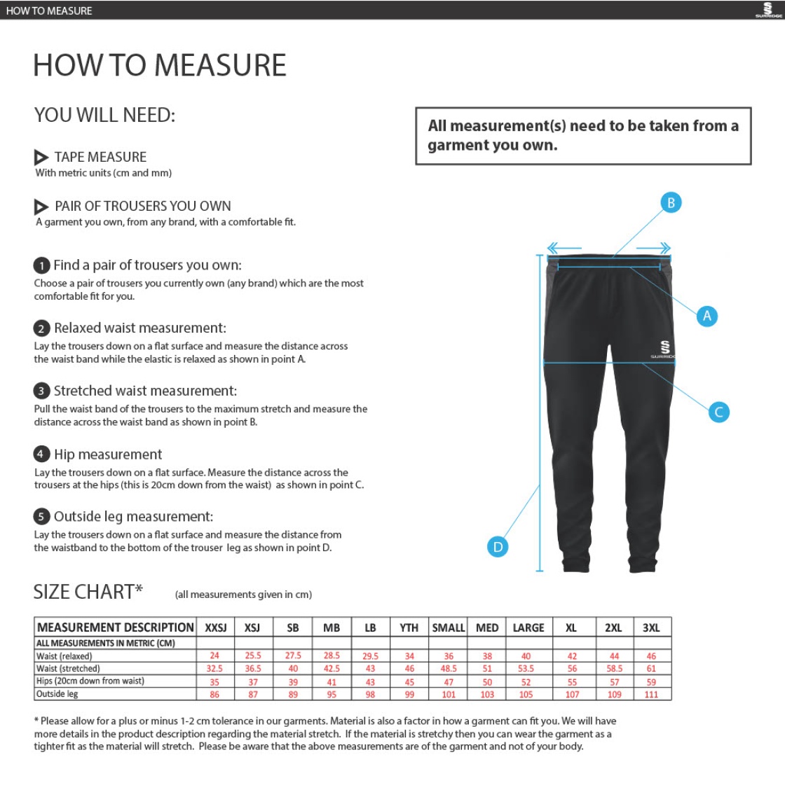 Brunel University Dual Skinny Pants : Navy - Size Guide